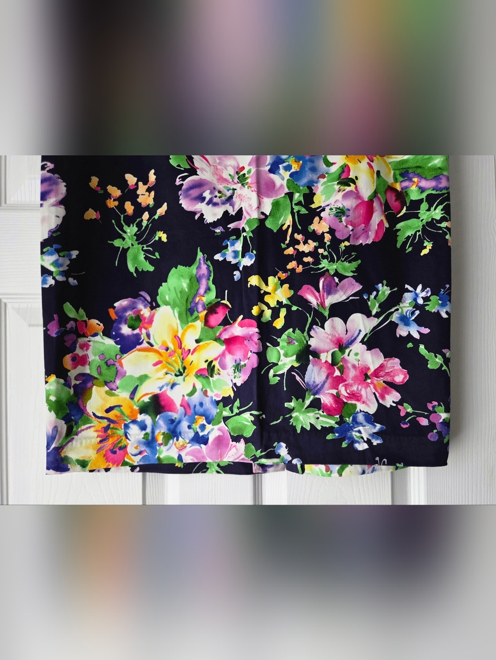 Lauren Ralph Lauren Navy Floral Pencil Skirt Size 14 - Picture 5 of 10